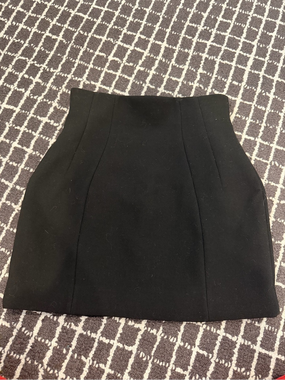 Classic Black High-Waist Panel Mini Skirt